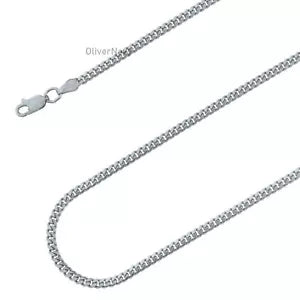 Men Women 925 Sterling Silver 3mm Miami Cuban Curb Chain Necklace 16''-30''