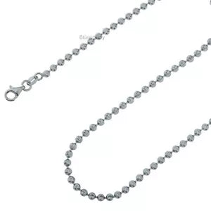 925 Sterling Silver Moon Cut 2.00mm Chain Necklace - All Sizes - New Italy