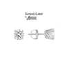 1.00 Carat TW Real Natural Round Diamond Solitaire Stud Earrings 14k White Gold