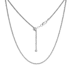 925 Sterling Silver Adjustable 2mm Or 2.5mm Margarita Twisted Rock Chain