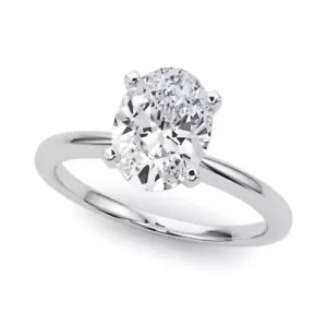 IGI Certified 1.00 CT E/VS1 Oval Cut Lab Grown Diamond Engagement Ring 14K Gold