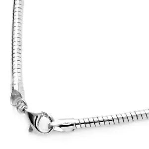 925 Sterling Silver Round Omega Necklace Round Chain 925 Italy - 16'' 18'' 20''