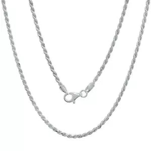 Solid Sterling Silver Italian Rope Chain Mens 925 Necklace 2mm 16''-30'' NEW