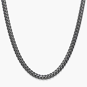 925 Sterling Silver Black Rhodium Miami Cuban Link Chain Solid 2mm 2.5mm Italy