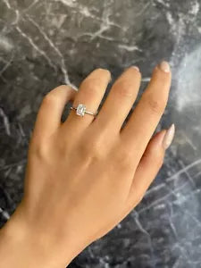 Certified 1.50 CT E/VS1 Emerald Cut Solitaire Lab Grown Diamond Engagement Ring