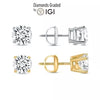 1.50 Carat IGI Certified Lab Grown Diamond Stud Earrings Solitaire Color D VS