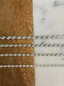 925 Sterling Silver Rope Chain Necklace 3mm 3.50mm 4mm 5mm, Lobster Clasp, New