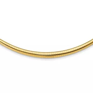 14K Yellow Gold-Plated Silver 925 1.5mm Italian Omega Chain Necklace