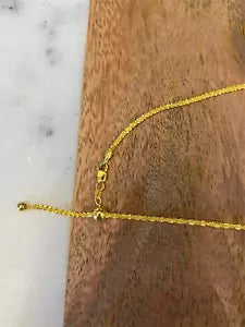 14k Yellow Gold Plated 925 Sterling Silver 2.5mm Margarita Rock Chain Adjustable