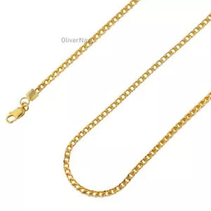 14K Gold Plated Over Solid 925 Sterling Silver 2.50mm Franco Chain 18''-30''