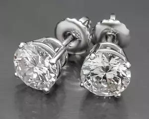 2.00 Ct D VVS2 IGI Lab Created Diamond Stud Earrings Round 18K White Gold