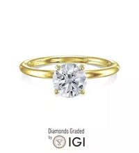 IGI Certified 1.00 Carat F VS1 Lab Grown Diamond Engagement Ring 14k Yellow Gold