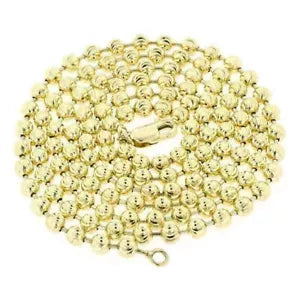14K YELLOW GOLD PLATED OVER 925 STERLING SILVER MOON CUT 2.00MM CHAIN NECKLACE