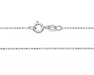 925 Sterling Silver 1mm Ball Bead Chain Necklace - Made In Italy - All Sizes