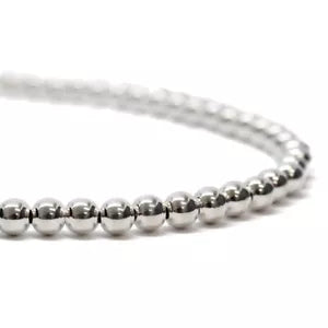 925 Sterling Silver Ball Bead Chain 4mm Necklace .925 Italy - All Sizes
