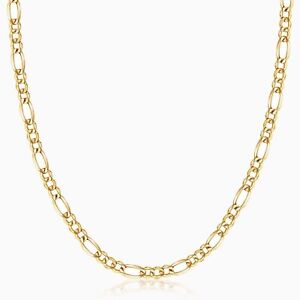 14K Yellow Gold 2mm Figaro Chain Necklace 16" 18" 20" 22" 24" 26" - Genuine 14k