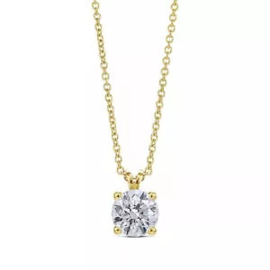 IGI Diamond Pendant 1.00-3.00 Ct Round Cut Lab Created 14k Yellow Gold E VS1