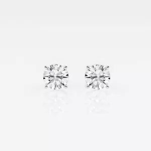1.00 Ct Real Lab Grown Diamond Studs Earrings in 14k White Gold EF/VS