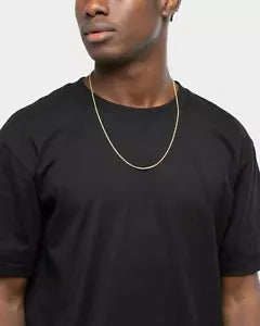 10K Solid Yellow Gold Necklace Rope Chain Men 16