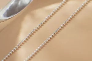 1.5mm Sterling Silver Italian Ball Bead Chain 925 Italy New Dog Tag Necklace