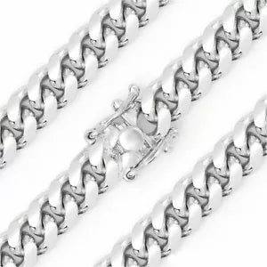 925 Sterling Silver Solid Miami Cuban Curb Link Chain 5mm Necklace Rhodium New