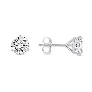 2 Ct Round Lab Created Grown IGI Diamond Earrings 14K White Gold D/VS Martini