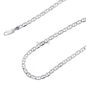 925 Sterling Silver 3.5mm Mariner Italian Chain Necklace 925 16''-30''