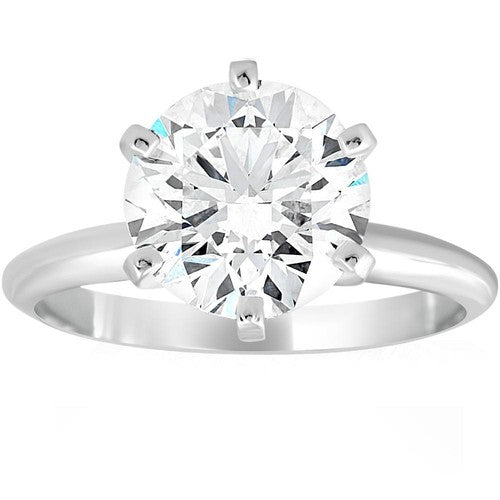 Lab Grown 1.00 Carat Round cut IGI Certified Diamond 14K Gold Six Prong Wedding Ring D VS1